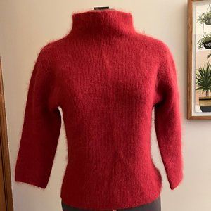 VSC Moda angora funnel-neck, brick-red sweater with 3/4 sleeves, XS